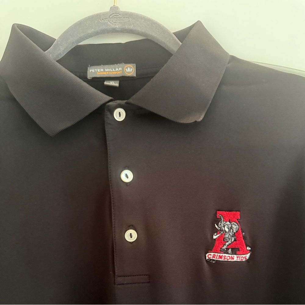 Peter Millar Black University of Alabama polo lightweight Shirt